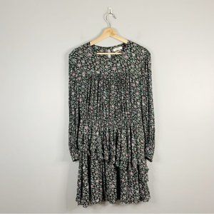 Isabel Etoile Marant  Ruffle Flare Mini Dress Floral Long Sleeve Romantic 40 8 M